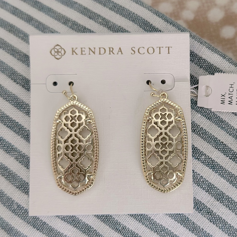 NWT Kendra Scott Gold Elle Filigree Earrings